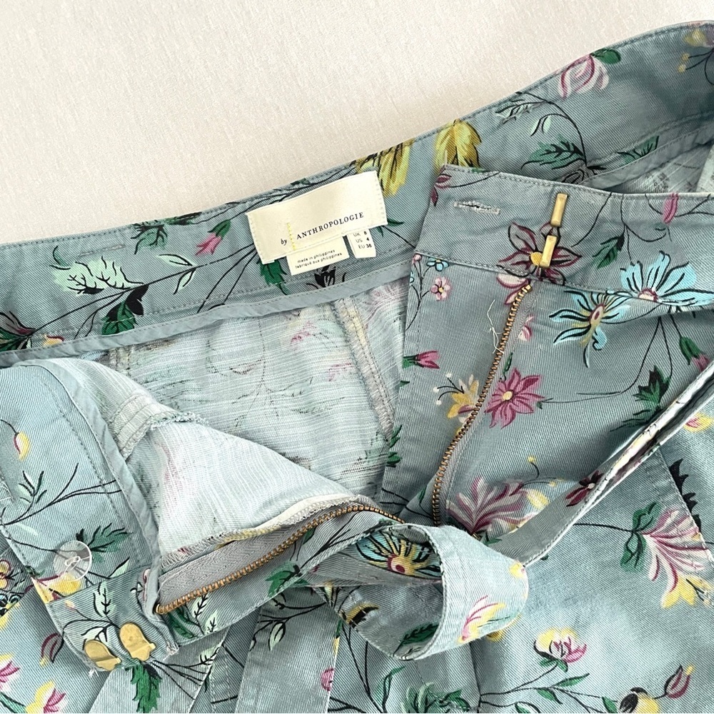 ANTHROPOLOGIE Victoria Floral Cargo Pants with Removable Belt - Picture 10 of 16